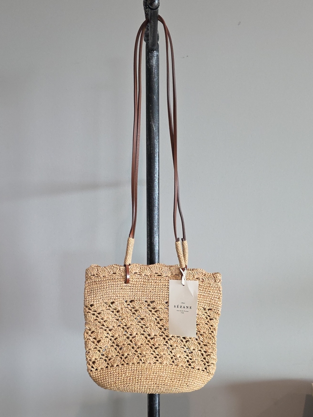 NWT Sezane Ralph Weaved Bag In Raffia - Picture 3 of 13